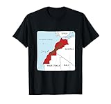 Mapa dibujado a mano de Marruecos, nombres de países vecinos Camiseta