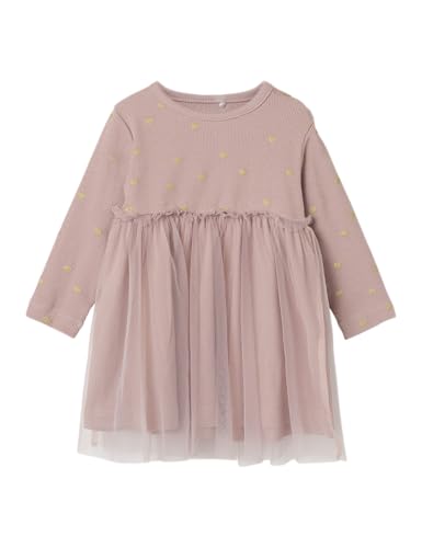 NAME IT Baby - Mädchen Nbfnadja Dress Noos Kleid, Deauville Mauve, 74 EU
