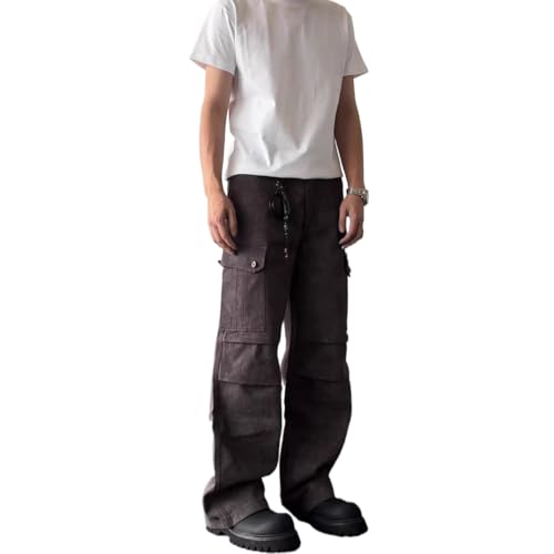 Cargo Pants for Men Baggy Lounge Casual Denim Y2k Jeans Hip Hop Straight Leg Pants with Pockets Joggers Streetwear