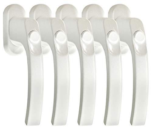 Fenstergriff Set FG 6 Weisss mit Druckknopf 5 Stück Rasterolive Fensterbeschlag Fenstergriffe Cover
