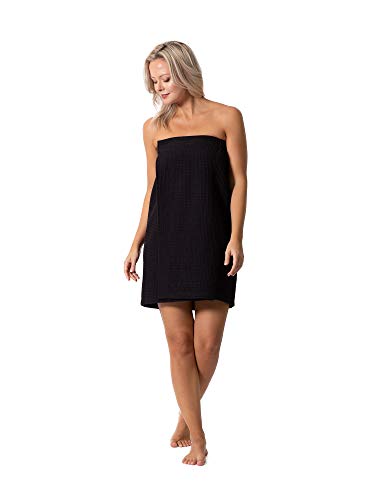 Image of Turkish Linen Women's Waffle Spa Body Wrap with Adjustable Closure