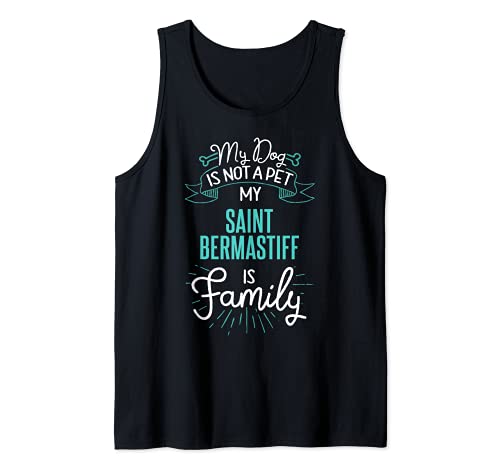 Cute Saint Bermastiff Design Family Dog Giftn Tank Top, Black