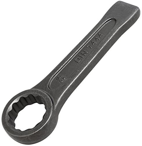 AERZETIX - C64802 – Polygonal Star Strike Wrench 36 x 205 mm – DIN 7444 – Ring/Eye 12 Sides – in CR-V Steel – Silver – Heavy Load Tightening Mount Loosening Mechanical Nut Bolt