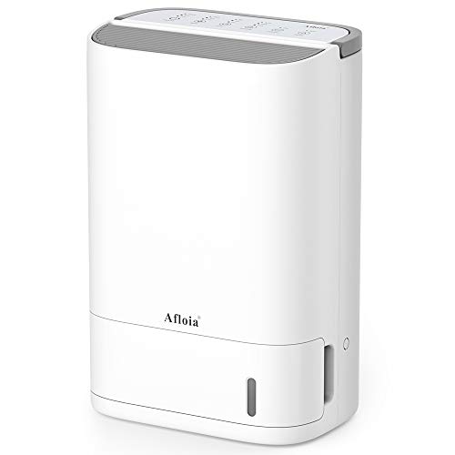 Afloia Dehumidifier for Medium/Large Rooms and Basements, Washable Filter & Continuous Drain Hose, Quiet & Efficient Intelligent Humidity Control