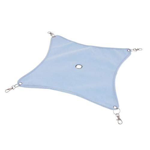 CUTICATE ハンモック 小動物用 吊り下げ 巣 ペットハンモック ケージ用 ハンギング ベッド ラット ハムスター チンチラ リス 鳥 オウム対応 冬夏両用 快適 生地素材 洗える 手洗い 洗濯機可 3サイズ - ブルー, M