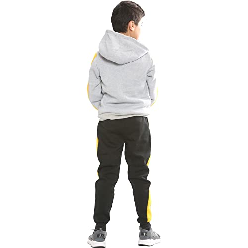 Kids Boys 2 Piece Tracksuit Basketball Hoodie Trouser Black Sweatshirt Set3