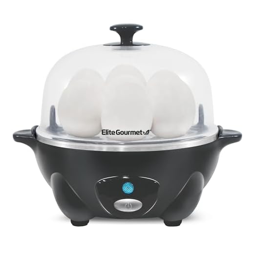 Elite Gourmet Easy Electric 7 Egg Capacity Cooker, Poacher, Omelet Maker, Scrambled, Soft, Medium, Hard Boiled with Auto Shut-Off and Buzzer, BPA Free