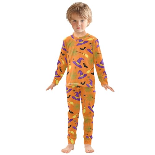 Pajama Sets Long Sleeve Halloween Themed Pattern Soft Comfy Sleepwear 2 Piece PJS 3-8T2