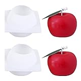 WOPODI 2 Pieces Apples Silicone Molds, Creative 3D Apple Shape Fruit Mousse Cake Molds Candle Soap Mold for Baking Candy Fondant Chocolate Dessert Cupcake Decorating Party Supplies