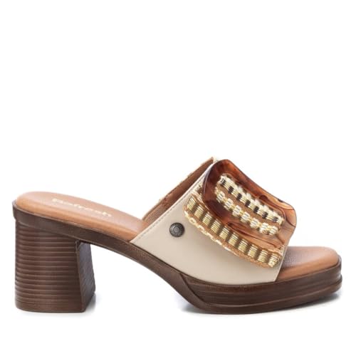 REFRESH - Sandalia Mujer Beige - Calzado Cómodo y Versátil - Moda casual - Modelo 17252201 (Talla 39)