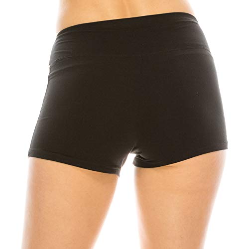 Image of ALWAYS Women's High Waist Spandex Athletic Shorts - Side Stripe Soft Stretch Biker Running Yoga Gym Workout Anti-Chafe Under Dress Layering Short Black White L