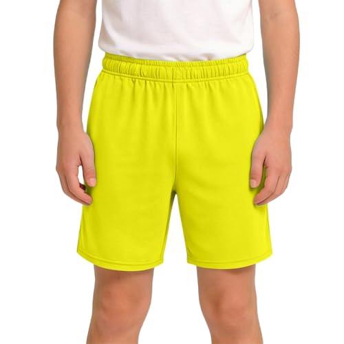 DASAYO Boys Shorts Size 7 Boys Athletic Shorts Quick Dry Toddler Running Basketball Soccer Performance Sports Short Kids Fashion Sport Clothes Yellow 8 Years