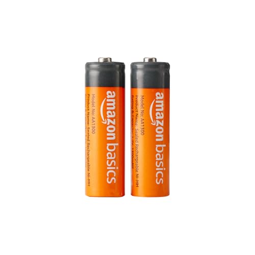 Image of Amazon Basics AA Rechargeable Batteries | 1300 mAh with 1.2 V Power| Ni-MH Batteries (Pack of 2)