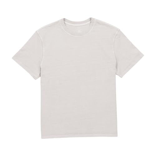 Mid-Weight Sun Washed Tee, Made in USA, Silver Grey, Small