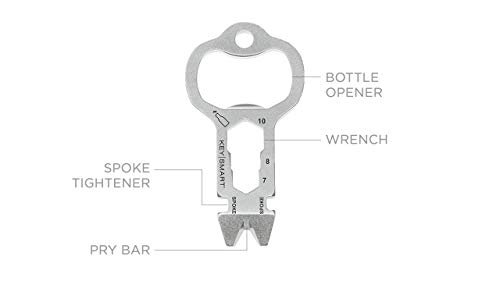 KeySmart AllTul - 4-in-1 Everyday Carry Multi-Purpose Keychain Multitool with Bottle Opener, Wrench, Spoke and Crowbar Ideal Utility Tool for Camping, Fishing and More (Owl)