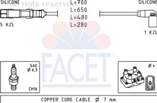 Cables de encendido FACET 4.9479 evitan tirones en Audi A3 8L1