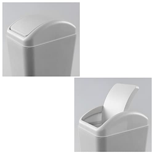 Utiao Slim Plastic Garbage Bin, 14 L Swing Trash Cans For Kitchen, Office, Bathroom #TOP3