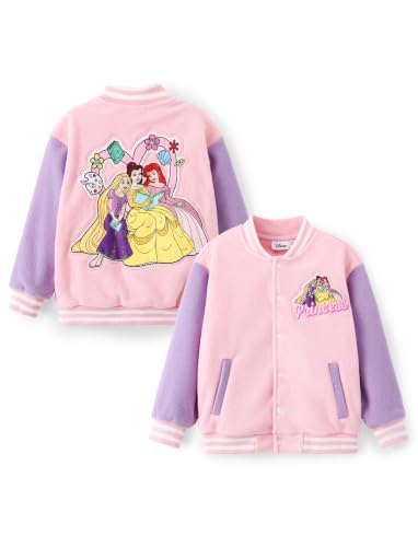 Image of Disney Kids Fleece Bomber Jacket, Varsity Outerwear with Pockets, 2-10Y