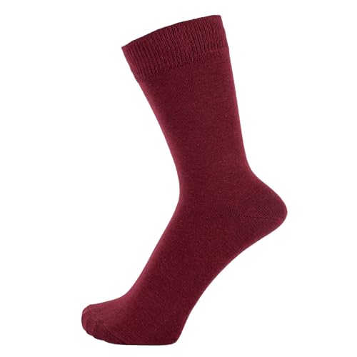 ZAKIRA Calzini Eleganti in Finissimo Cotone Pettinato dai Colori Vivaci per Uomo e Donna, 40-46 (EU), Bordeaux