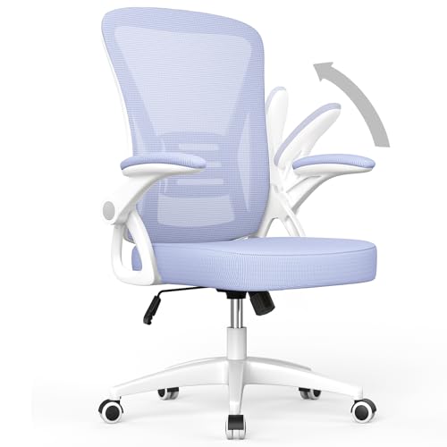 Image of naspaluro Home Office Desk Chair Mid Back with Adjustable Height Purple