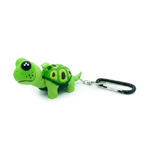 Sun Company Big Discoveries WildLight Animal Carabiner Flashlight - Fun Mini Keychain Flash Lights for Kids, Nurses, Camping (Green Turtle)
