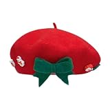 Chapela Vasca para Hombre - Gorro de Lana Acrílico Cálido para Invierno, Navidad y Viajes al Aire Libre- niños Rojos