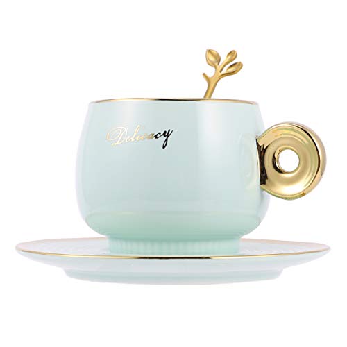 Hemoton 1 Set Theekop en Schotel Set Keramiek Beker Mok Drinkware Koffiebord Schotel Set Cadeau Voor Cafe Hotel Thuiskantoor (240 Ml) - Image 8