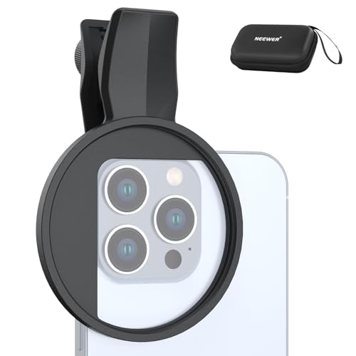 NEEWER 67mm Handy Clip Filterhalterung, kompatibel mit iPhone 16 15 Pro Max Plus 16e 14 13 mini 12, verstellbare Gewindefilter Objektivklemme mit...