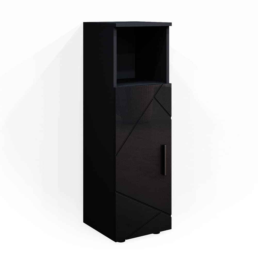 Vicco Mobiletto bagno Irma, Antracite lucido, 30 x 95 cm | per la conservazione di accessori da bagno e combinabile con Irma