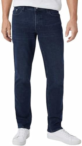 IZOD Men's Comfort Stretch Straight Fit Jean (34W x 30L, Dark Blast)