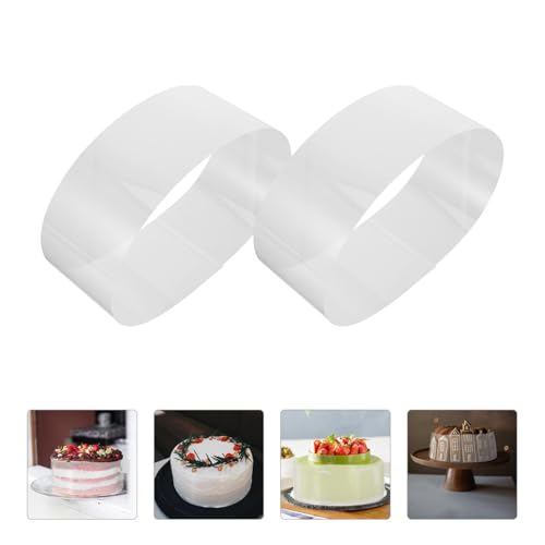 Hojas de collar transparente para pastel de plástico flexible para repostería, pack de 100 7