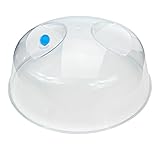 Helmecke & Hoffmann Mikrowellenhaube 26cm Mikrowellen-Abdeckhaube mit Ventil zum Garen & Erwärmen, Mikrowellendeckel, Haube für Lebensmittel, Universal-Glocke für Kuchen, Kekse u.v.m.