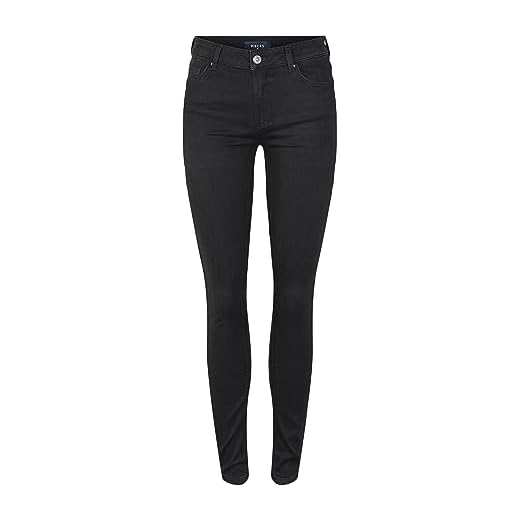 PIECES Damen Pcdelly Skn Mw Bl648-ba/Noos Bc Jeans, Black, M EU