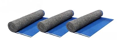 AMERIQUE 691322319545 Blue 300SQFT 5TH Generation Extreme Quiet Super Heavy Duty Felt 3-in-1 Underlayment Padding with Tape & Vapor Barrier, 3.2MM Royal, 300 Square Feet