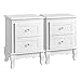 VASAGLE Chevet, Lot de 2, Table de Nuit, avec 2 tiroirs, Pieds en Bois de pin, Espace de Rangement, Blanc RDN012, 38,5 x 30,5 x 52,5 cm (L x l x H)