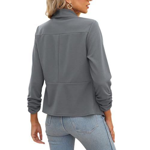 Image of POGTMM Women 3 /4 Sleeve Blazer Open Front Cardigan Jacket Work Office Blazer