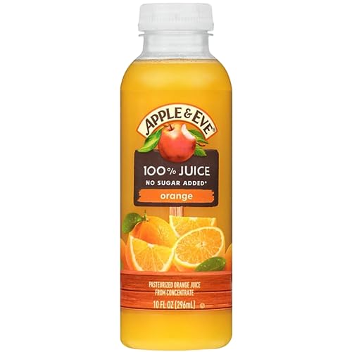 Motts apple juice| Apple & Eve Apple 100% Juice, No Sugar Added Original, Apple White Grape & Orange Sugar Free Juice, 10 fl oz Bottles, BETRULIGHT Value Pack of 6 (Apple Eve Orange)