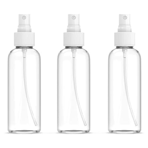 AME Bespoke Multi Pack of 3 Plastic Bottles with Spray Lids 100ml Bottles ideal for Travel Cover
