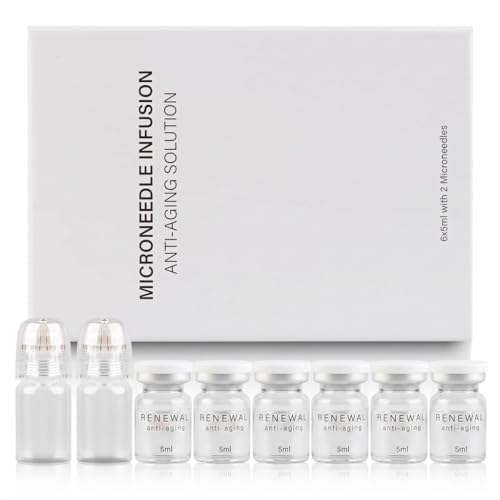 Micro Infusion System für Gesicht, Mikro-Needling Infusions Kit mit Hyaluronsäure & Kollagen, Intensiv Feuchtigkeitsspendend & Hautstraffend, Anti-Aging Serum für Glatte Haut und Alle Hauttypen (2+6)