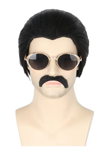 LeMarnia Disco Wig With Mustache