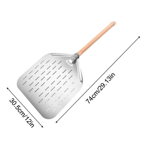Espátula para pizza de acero inoxidable perforado con mango ergonómico 6
