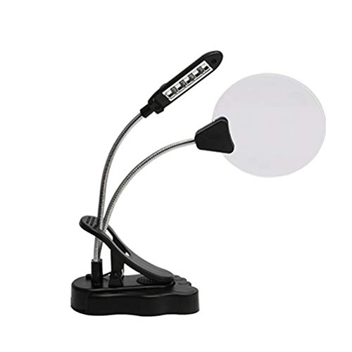 Yeah-hhi 2,5 x HD LED förstoringsglas ljusfri böjning läsning kallt ljus förstoring spegel förstoringsglas