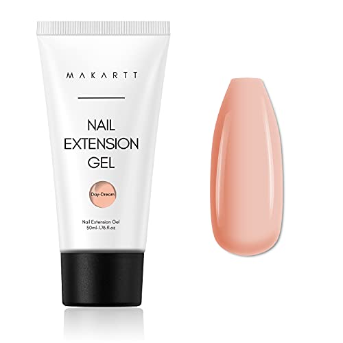 Makartt Poly Nail Extension Gel, 50ML Nude Nature Poly Nail Gel Day-dream Builder Nail Gel Light Apricot Poly Extension Gel Fall Trendy Nail Gel Art