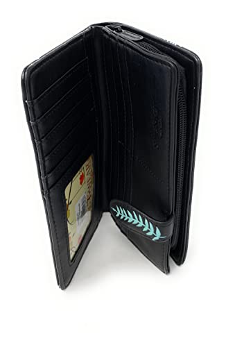 Shag Wear Manatee Playhouse Large Summer Animal Wallet for Women Faux Vegan Leather 7" Black4