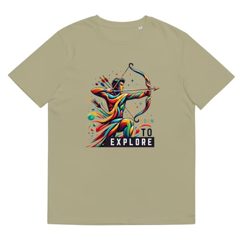 T-shirt Sagittaire Born to Explore unisexe en coton bio sauge taille XL