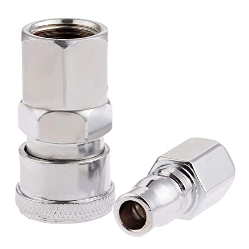 Image of (QRC) Pneumatic Fittings Air Line Hose Compressor Connector Quick Release Coupler Air Line Fittings for Air Line Hose (SF20 + PF20)