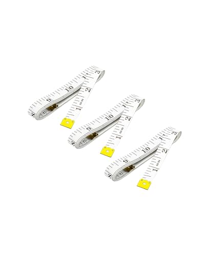Cinta métrica corporal de doble cara para cuerpo, paquete de 3 cintas métricas de doble escala para tela de costura, 150 cm