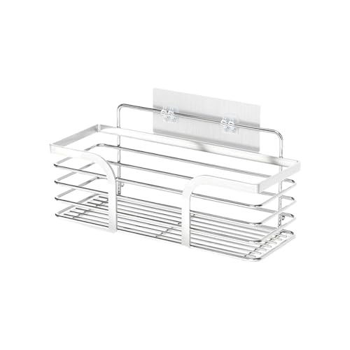 Étagère de douche adhésive en acier inoxydable 35cm sans perçage pour salle de bain - 8