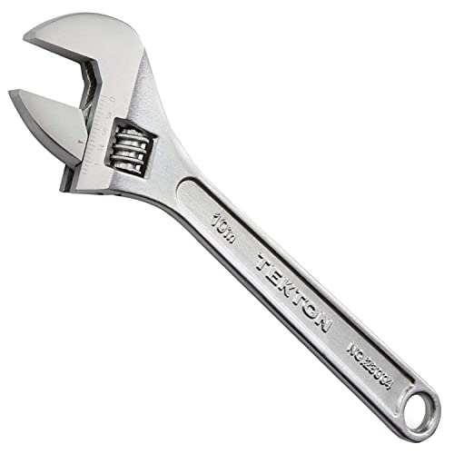 6 8 10 12 Inch Silver Adjustable Wrench, 20-40 Mm Wide Jaw Opening, Drop Forged Steel Heat Treated Chrome-Plated, Professional Garage Diy Classic Proto Tools (10 Inch) #TOP2