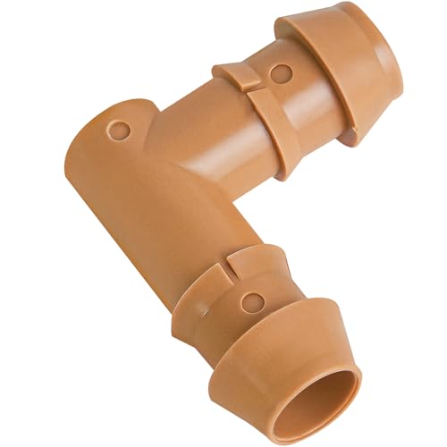 TTioDri 24 piezas de accesorios de riego por goteo conectores de codo para tubos de 1/2 pulgada, codos de púas piezas de goteo para tubos de riego de 1/2 pulgada, conectores de línea de goteo para